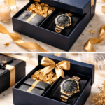 Luxury Premium Gift Box with Elegant Gold Watch & Celebration Essentials